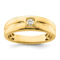 Load image into Gallery viewer, 14k Grooved Complete Diamond Mens Wedding Band

