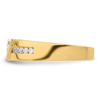 Load image into Gallery viewer, 14k Polished Diamond Mens Wedding Band
