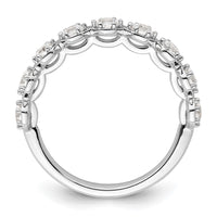 Load image into Gallery viewer, 14k White Gold Hexagon Setting Diamond Wedding Band
