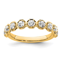 Load image into Gallery viewer, 14k Hexagon Setting Diamond Wedding Band
