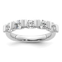 Load image into Gallery viewer, 14k White Gold Diamond Tension Set Wedding Band
