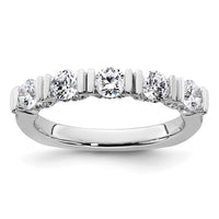 Load image into Gallery viewer, 14k White Gold Diamond Tension Set Wedding Band
