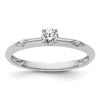 14k White Gold Polished Complete Diamond Promise Ring