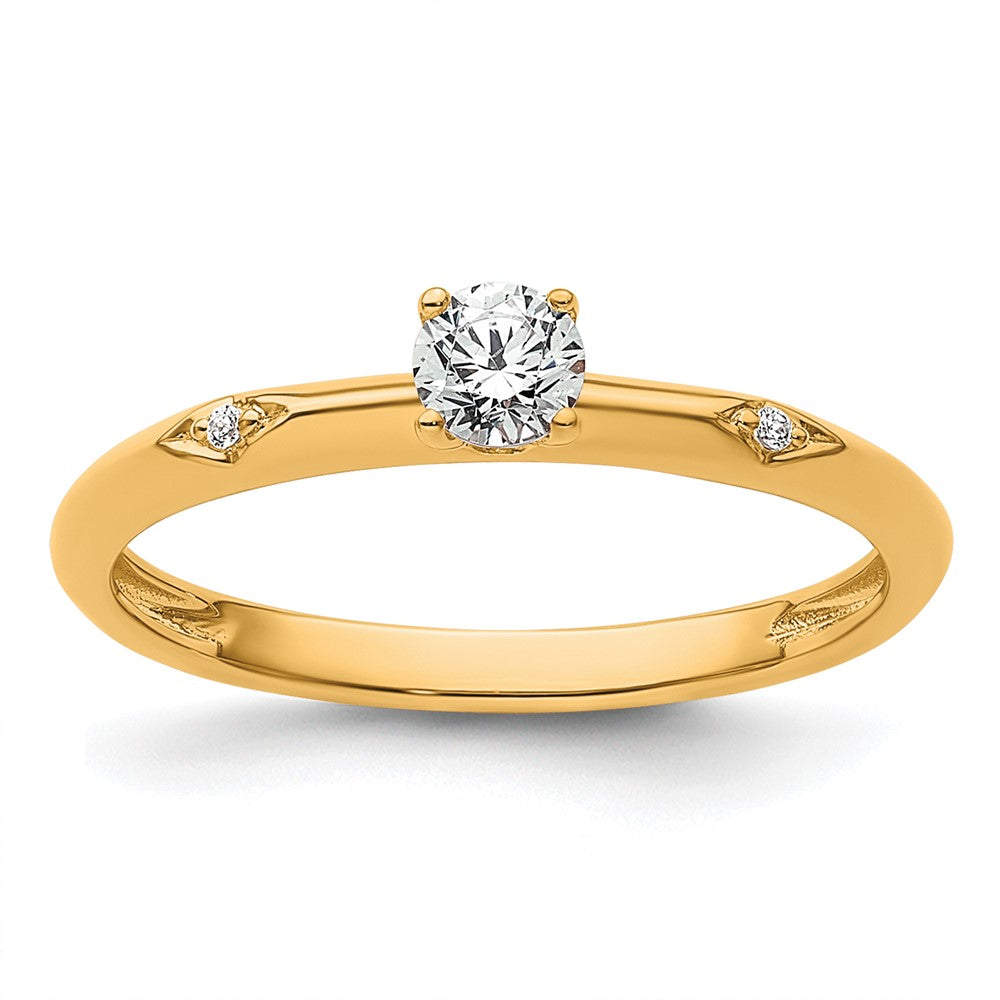 14k Polished Complete Diamond Promise Ring