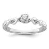 14k White Gold Complete Diamond Braided Design Engagement Ring