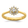 14k Polished Complete Diamond Round Halo Engagement Ring