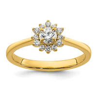 Load image into Gallery viewer, 14k Polished Complete Diamond Round Halo Engagement Ring
