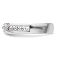 Load image into Gallery viewer, 14k White Gold Heart Diamond Mens Complete Wedding Band

