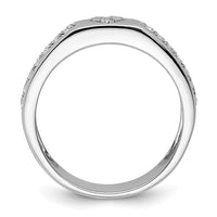 Load image into Gallery viewer, 14k White Gold Heart Diamond Womens Complete Wedding Band
