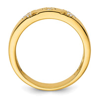 Load image into Gallery viewer, 14k Hexagon Diamond Womens Complete Wedding Band
