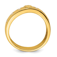 Load image into Gallery viewer, 14k Paw Diamond Mens Wavy Complete Wedding Band
