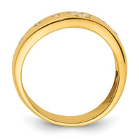 Load image into Gallery viewer, 14k Paw Diamond Womens Wavy Complete Wedding Band
