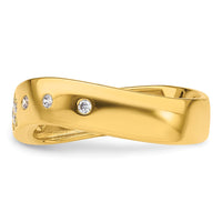 Load image into Gallery viewer, 14k Paw Diamond Womens Wavy Complete Wedding Band
