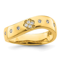 Load image into Gallery viewer, 14k Paw Diamond Womens Wavy Complete Wedding Band
