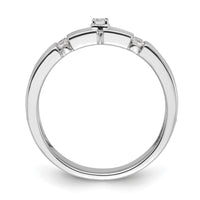 Load image into Gallery viewer, 14k White Gold Square Diamond Mens Complete Wedding Band
