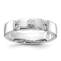 Load image into Gallery viewer, 14k White Gold Square Diamond Mens Complete Wedding Band
