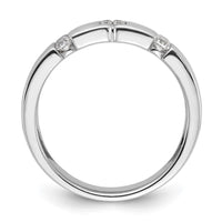 Load image into Gallery viewer, 14k White Gold Square Diamond Womens Complete Wedding Band
