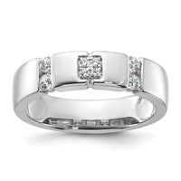 Load image into Gallery viewer, 14k White Gold Square Diamond Womens Complete Wedding Band
