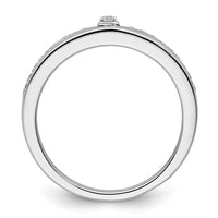 Load image into Gallery viewer, 14k White Gold Triangle Diamond Mens Complete Wedding Band
