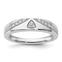 Load image into Gallery viewer, 14k White Gold Triangle Diamond Womens Complete Wedding Band
