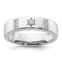 Load image into Gallery viewer, 14k White Gold Star of David Diamond Womens Complete Wedding Band
