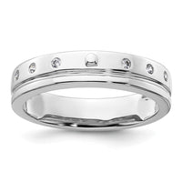 Load image into Gallery viewer, 14k White Gold Diamond Mens Complete Wedding Band
