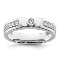 Load image into Gallery viewer, 14k White Gold Diamond Mens Complete Wedding Band
