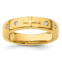 Load image into Gallery viewer, 14k Cross Diamond Mens Complete Wedding Band
