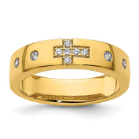Load image into Gallery viewer, 14k Cross Diamond Womens Complete Wedding Band
