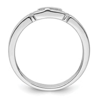 Load image into Gallery viewer, 14k White Gold Cross Diamond Mens Complete Wedding Band
