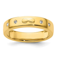 Load image into Gallery viewer, 14k Infinity Diamond Mens Complete Wedding Band

