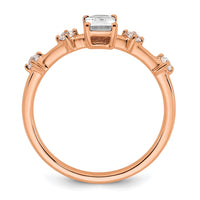 Load image into Gallery viewer, 14k Rose Gold Semi-mount Diamond Emerald Center Engagement Ring
