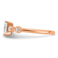 Load image into Gallery viewer, 14k Rose Gold Semi-mount Diamond Emerald Center Engagement Ring
