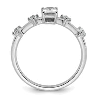 Load image into Gallery viewer, 14k White Gold Semi-mount Diamond Emerald Center Engagement Ring
