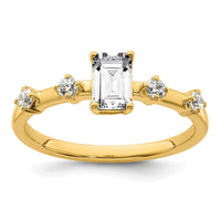 Load image into Gallery viewer, 14k Semi-mount Diamond Emerald Center Engagement Ring
