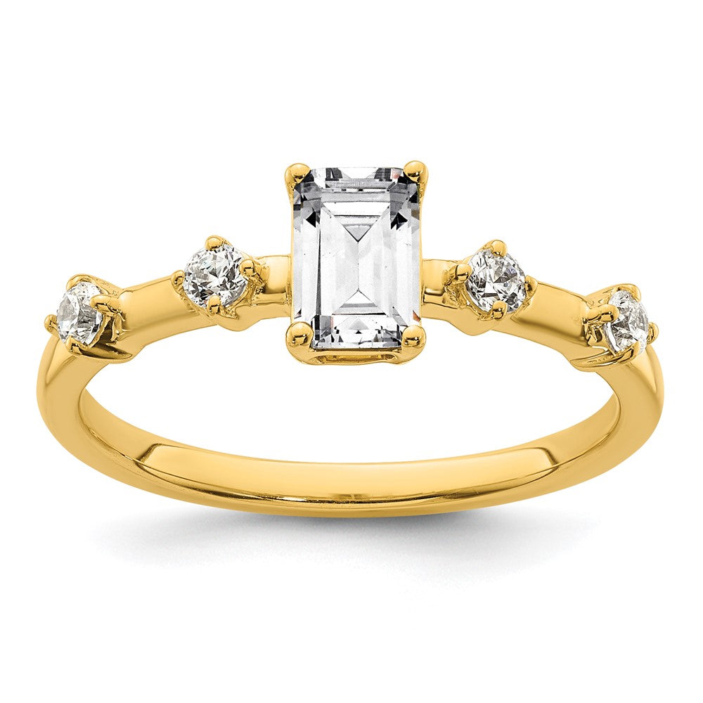 14k Semi-mount Diamond Emerald Center Engagement Ring