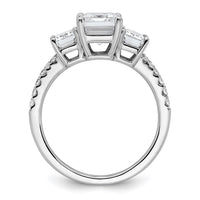 Load image into Gallery viewer, 14k White Gold Semi-mount Diamond 3-stone Emerald Engagement Ring
