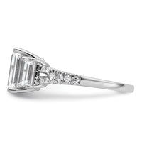 Load image into Gallery viewer, 14k White Gold Semi-mount Diamond 3-stone Emerald Engagement Ring
