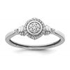 14k White Gold Complete Diamond Round Cluster Halo Engagement Ring