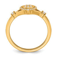 Load image into Gallery viewer, 14k Complete Diamond Round Cluster Halo Engagement Ring
