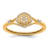 14k Complete Diamond Round Cluster Halo Engagement Ring