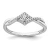 14k White Gold Complete Diamond CrissCross Promise Ring
