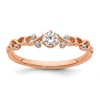 14k Rose Gold Polished Complete Diamond Infinity Design Promise Ring