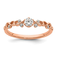 Load image into Gallery viewer, 14k Rose Gold Polished Complete Diamond Infinity Design Promise Ring
