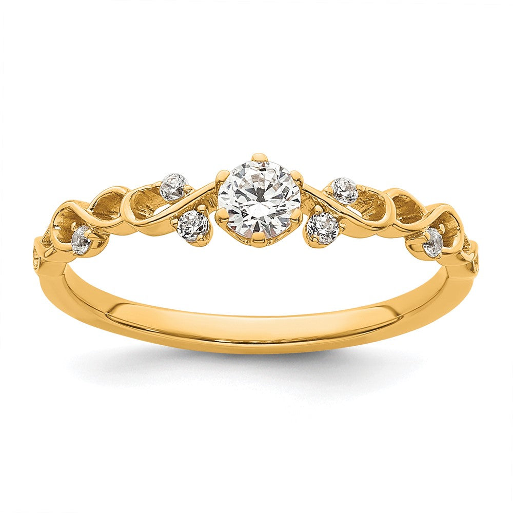 14k Polished Complete Diamond Infinity Design Promise Ring