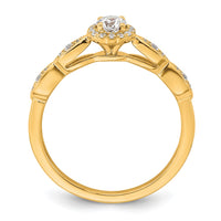 Load image into Gallery viewer, 14k Polished Complete Diamond Round Halo Engagement Ring
