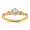 14k Polished Complete Diamond Round Halo Engagement Ring