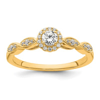 Load image into Gallery viewer, 14k Polished Complete Diamond Round Halo Engagement Ring
