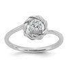 14k White Gold Complete Diamond Cluster Round Engagement Ring