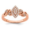 14k Rose Gold Complete Diamond Cluster Marquise Engagement Ring